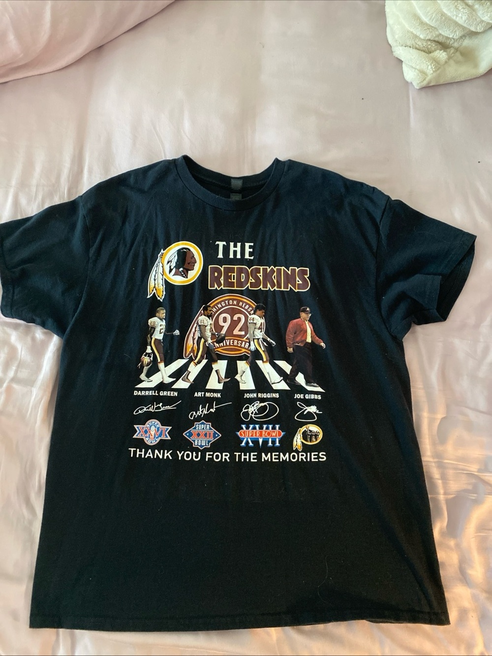 Gildan Black Washington Redskins 92nd Anniversary Graphic Tee